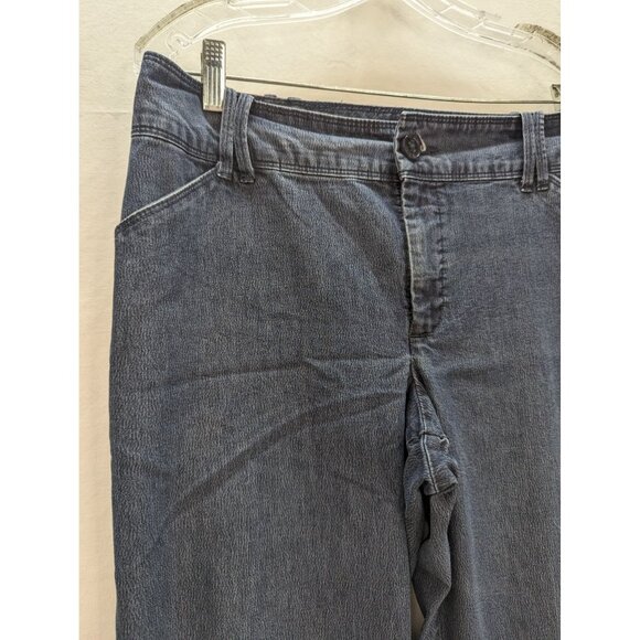 Lee Platinum Label Women Naturally Slimming Straight Wide Leg Blue Jeans Sz 12 M - Picture 2 of 12